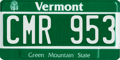 VT license plate CMR953