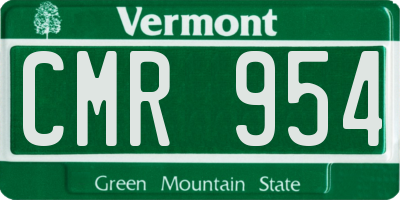 VT license plate CMR954
