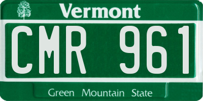 VT license plate CMR961