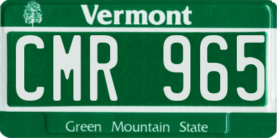 VT license plate CMR965