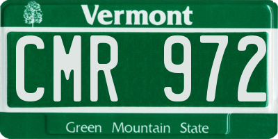 VT license plate CMR972