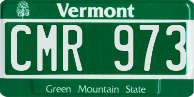 VT license plate CMR973