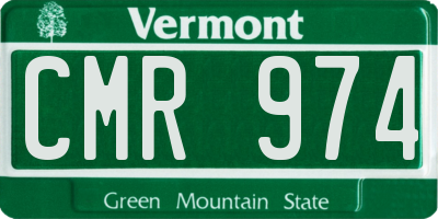 VT license plate CMR974