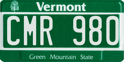 VT license plate CMR980