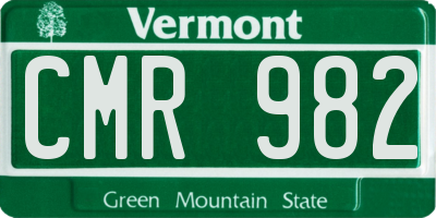 VT license plate CMR982