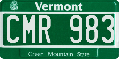 VT license plate CMR983