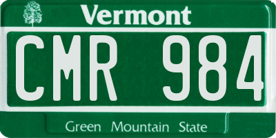 VT license plate CMR984