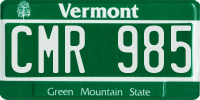 VT license plate CMR985
