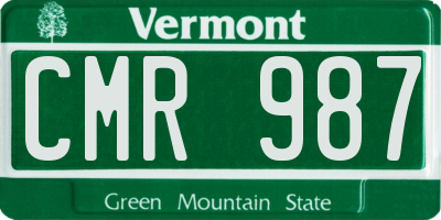 VT license plate CMR987