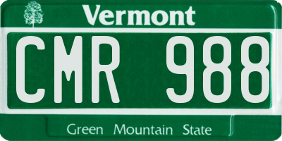 VT license plate CMR988