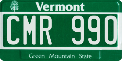 VT license plate CMR990
