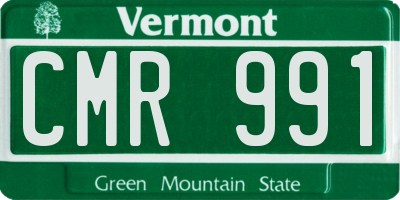 VT license plate CMR991