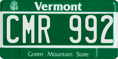 VT license plate CMR992