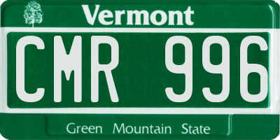 VT license plate CMR996
