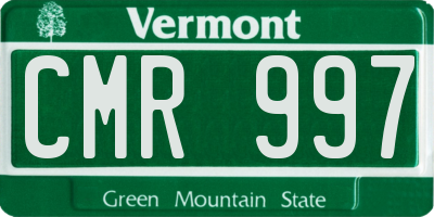 VT license plate CMR997