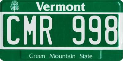 VT license plate CMR998