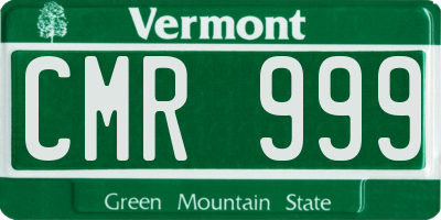 VT license plate CMR999