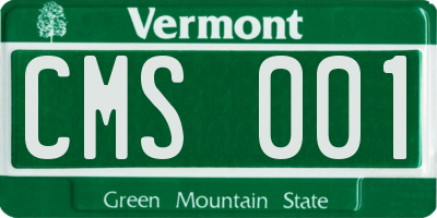 VT license plate CMS001
