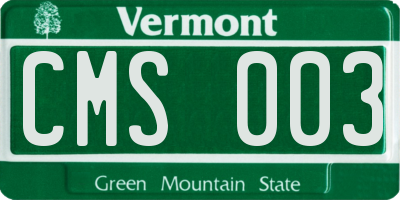 VT license plate CMS003