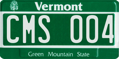 VT license plate CMS004