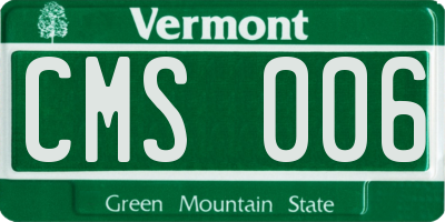 VT license plate CMS006