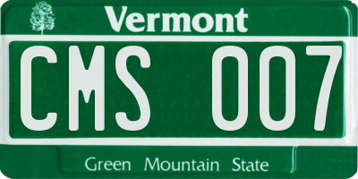 VT license plate CMS007
