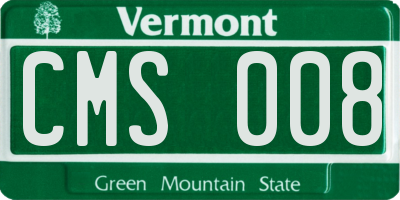 VT license plate CMS008