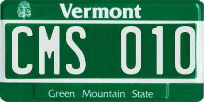 VT license plate CMS010