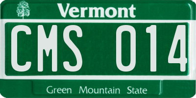 VT license plate CMS014
