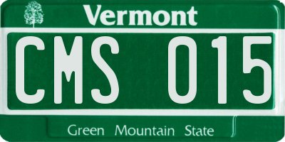 VT license plate CMS015
