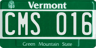 VT license plate CMS016