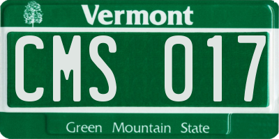 VT license plate CMS017