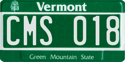 VT license plate CMS018