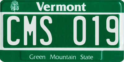 VT license plate CMS019