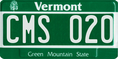 VT license plate CMS020