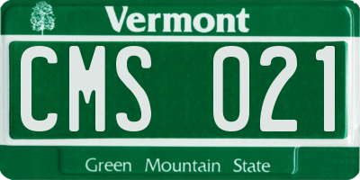 VT license plate CMS021