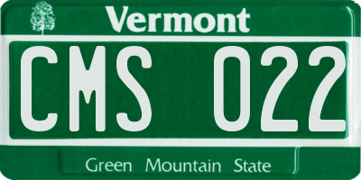 VT license plate CMS022