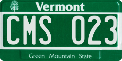 VT license plate CMS023