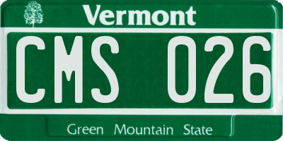 VT license plate CMS026