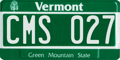 VT license plate CMS027
