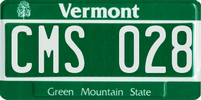 VT license plate CMS028