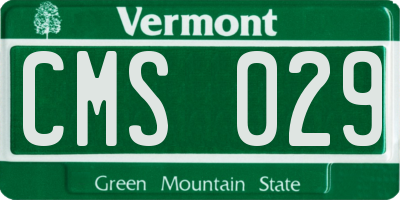 VT license plate CMS029