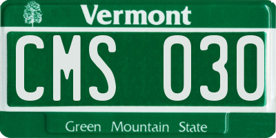 VT license plate CMS030