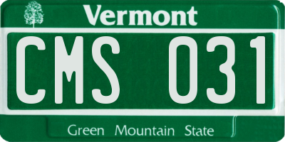 VT license plate CMS031