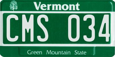 VT license plate CMS034