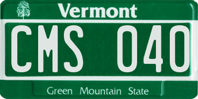 VT license plate CMS040
