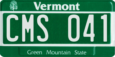 VT license plate CMS041