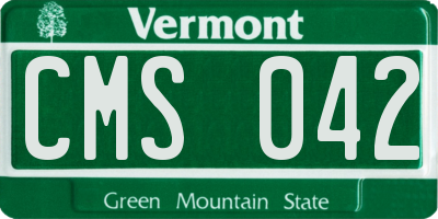 VT license plate CMS042