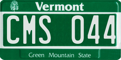 VT license plate CMS044