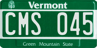 VT license plate CMS045